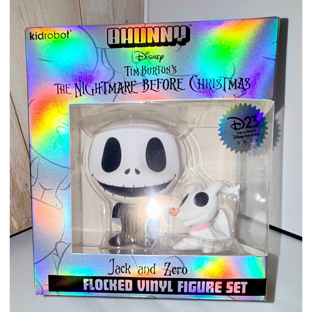 Kidrobot BHUNNY Jack and Zero Vinyl Figure Set D23 2024 Flocked New Iridescent